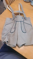 Vintage German Oktoberfest LEDERHOSEN Child Size 4-6 Shorts Suspenders Leather