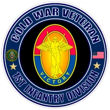 Cold War Veteran 1st Infantry Division Bumper Sticker Military Vinyl Decal 5"