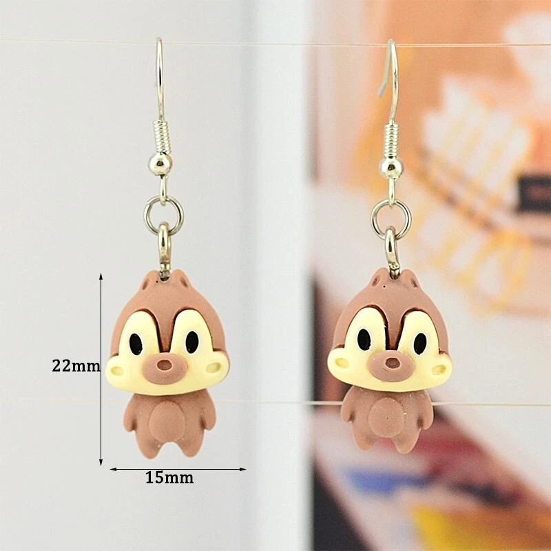 Brincos pendurados lindos fofos animal gota menina brinco moda feminina joia gancho - Imagem 4 de 4