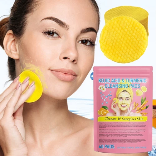 40/80/120PCS Turmeric Cleansing Pads, Kojic Acid And Turmeric Cleansing Pads HOT - Picture 2 of 14