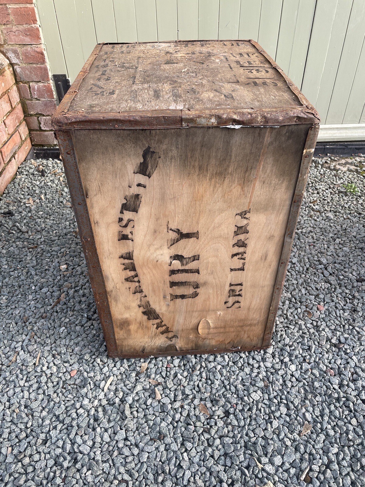 2 x Vintage Wooden Tea Chest Coffee Table Shop Display Antique