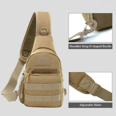 GAZJYUSP Zaino Tattico A Tracolla Da Uomo, Con Sistema Molle, Per