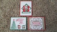 3 Stampin' Up! Christmas Cards, Signs of Santa Elfs, Cookie Cutter Deer