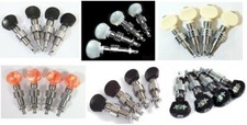 4 string banjo machine heads, Chrome plated, plastic/Ebony wood button,328C
