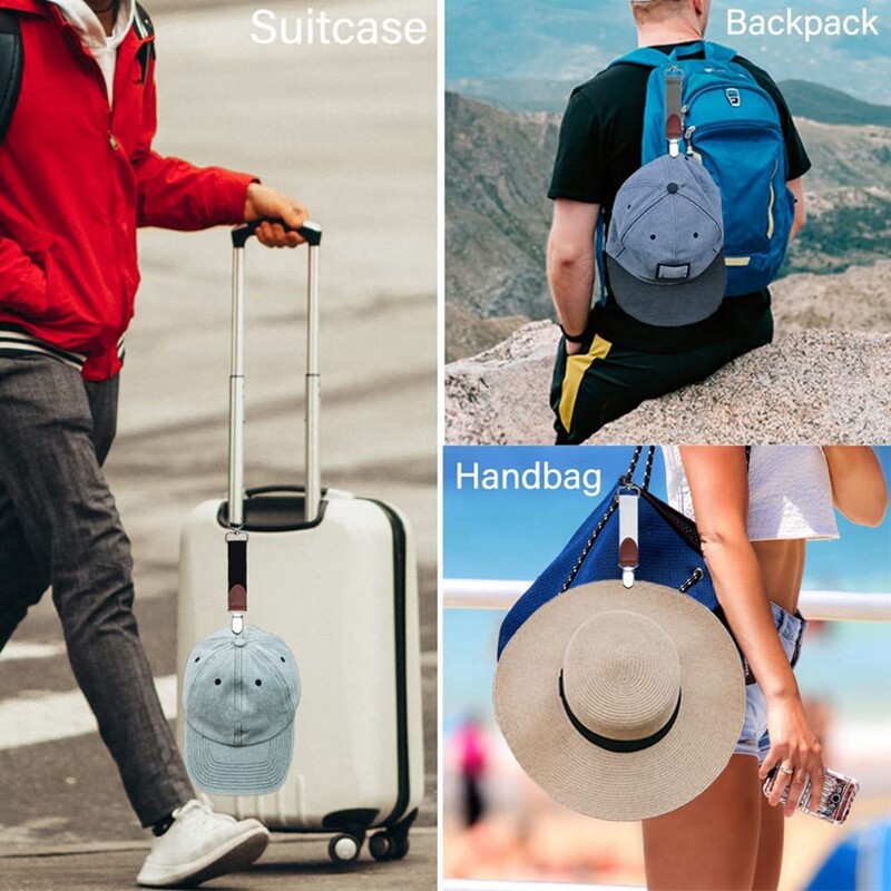 4Pcs Hat Clip for Travel on Bag Backpack Luggage Hat Accessories