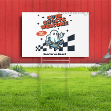 Cute ghost yard sign, fall halloween yard sign, Halloween garden sign decorative