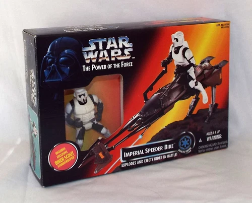 Star Wars POTF Power Of The Force Imperial Speeder Bike w/ Biker Scout 1995