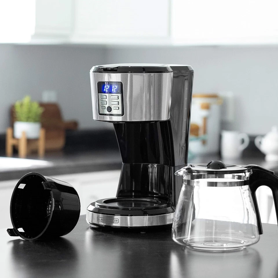 Programmable 12-Cup Coffee Maker Exclusive Vortex Technology Coffeemaker, Silver - Image 3 of 4