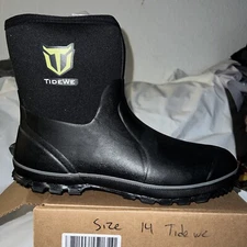 TideWe Rubber Boots Size 14 Men Waterproof Neoprene Insulated Hunting Work NIB