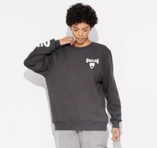 NWT Ouija Board Crewneck Graphic Sweatshirt Gray Women  s SZ LG Gothic Grunge