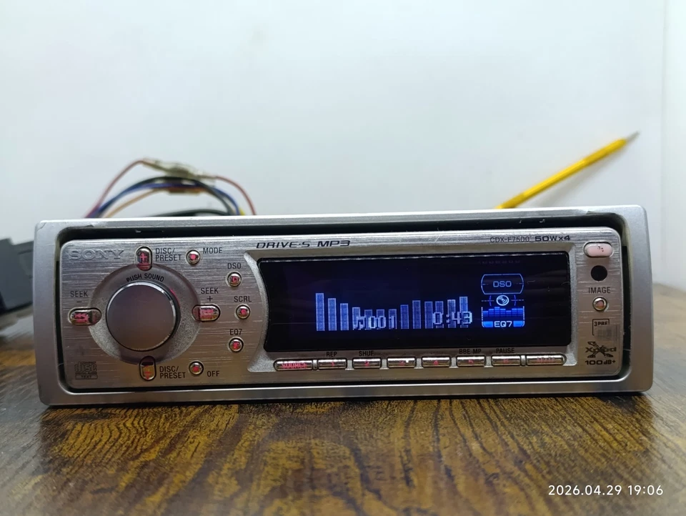 Autoradio CD Sony Cdx-F7500 CDX-F7500 Original Car Radio Xplod MP3 Silver - Photo 4/4