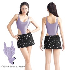 AMORESY Women Smooth One Piece Jumpsuits High Cut Snap-Crotch Bodysuits Rompers