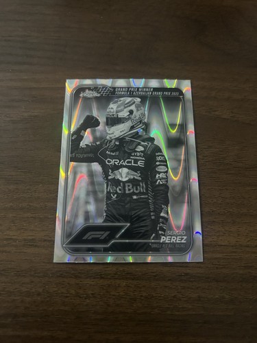 2024 Topps Chrome Formula 1 Sergio Perez Black & White RayWave Refractor SP