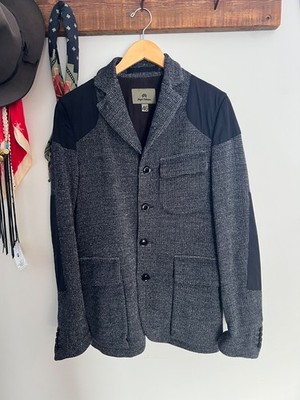 Men's Nigel Cabourn Black Mallory Wool Blazer Jacket, Size 46