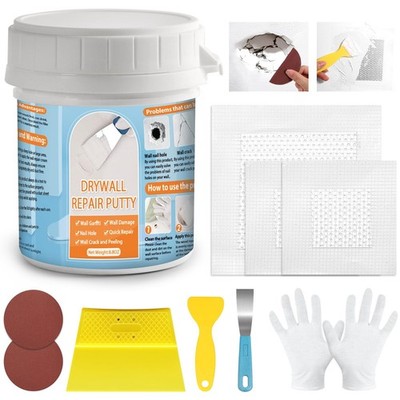 Drywall Repair Kit, Drywall Patch Repair Kit with 8.8OZ White Wall Repair Put...