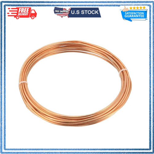 Uxcell 1/16in OD x 1/32in ID Soft Copper Refrigeration Tubing 6.5ft Coil