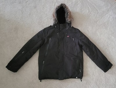 GEOGRAPHICAL NORWAY EXPEDITION Men's Heavy Snow Outdoor Coat Black Faux Fur Hood