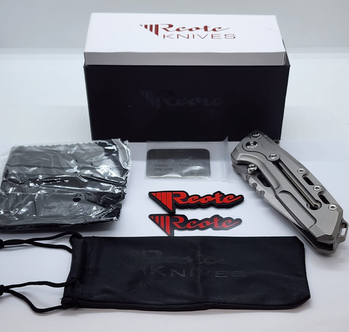 Reate Knives T1000 3.5 Inch Tanto CPM3V Blade Bead Blasted Grey Titanium Handle - Picture 6 of 12