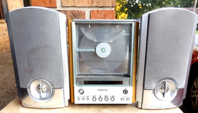 Sony HCD-EX1 (CMT-EX1) Vertical Load CD Player FM Tuner Works GREAT & SPEAKERS