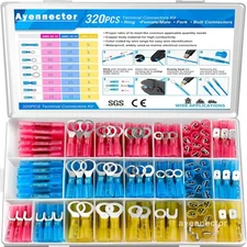 320PCS Heat Shrink Wire Connectors Kit Waterproof Spade Crimp Butt Terminals set