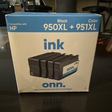 ONN. HP 950XL/951XL High Yield Black, Cyan, Magenta, Yellow Cartridges 4-Pack