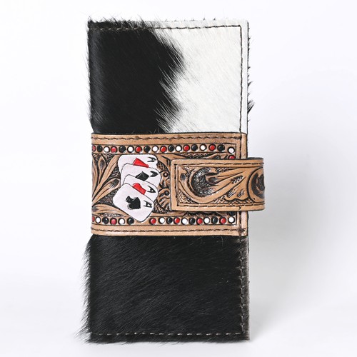 KB OHLAY KBG238 Coin Purse Hand Tooled Hair-On Genuine Leather women bag - Picture 2 of 5