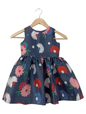 Jasper Conran Mädchen Kleid Gr. 104 Blau Blumen Festlich