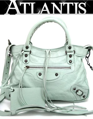 Balenciaga The Town Bag Leather Green