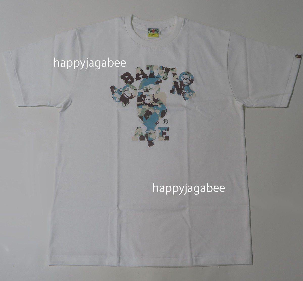 A BATHNIG APE Men's MAP CAMO COLLEGE MILO TEE 2L30110007 z