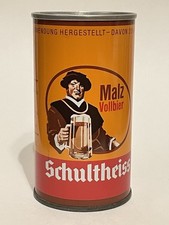Schultheiss Malz Vollbier empty beer can, straight steel, Germany, OI on lid