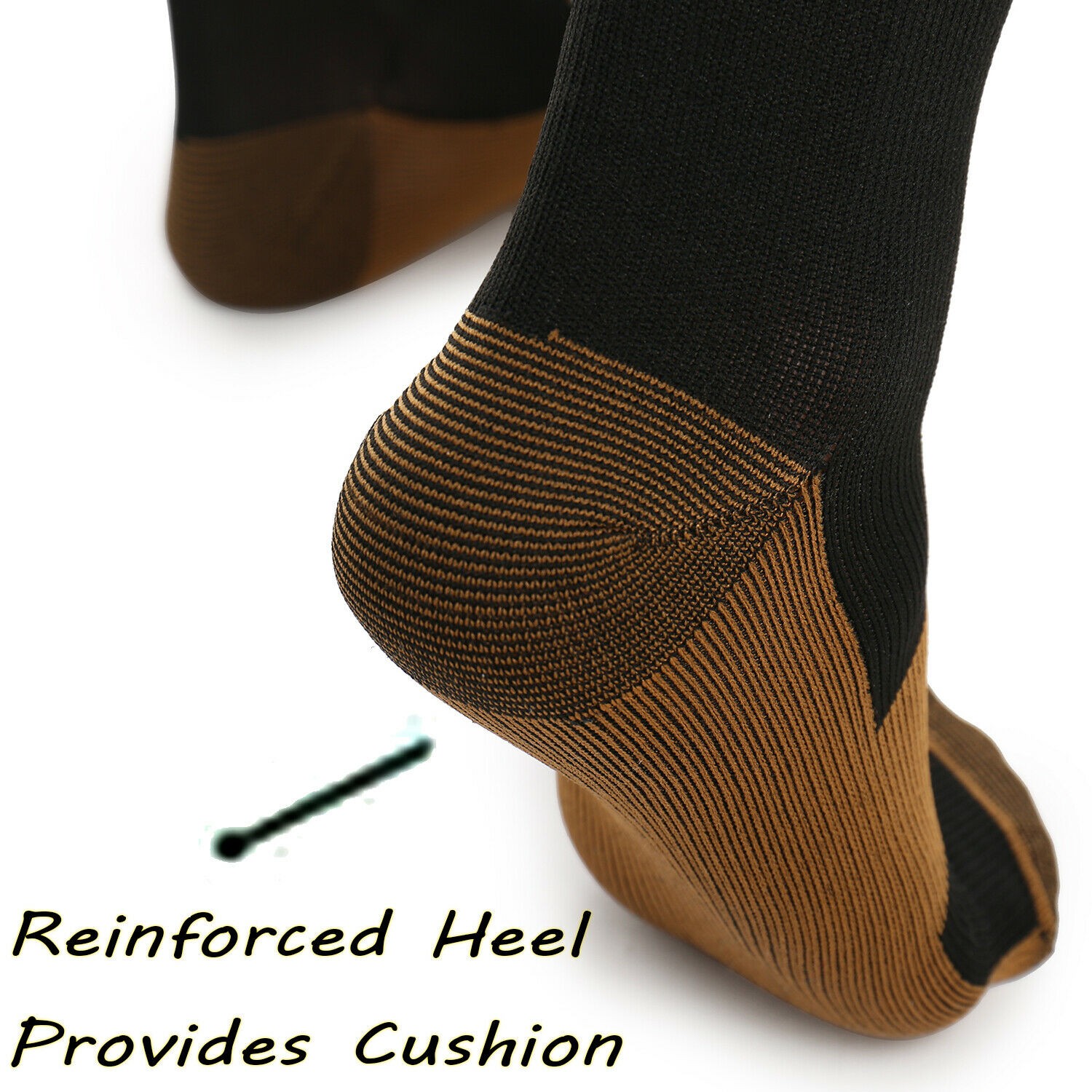 3 Pairs Copper Compression Socks for Men Women 20-30 mmHg Knee High Stockings