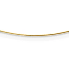 18K Yellow Gold Polished 0.5mm Single Wire Necklace 16"