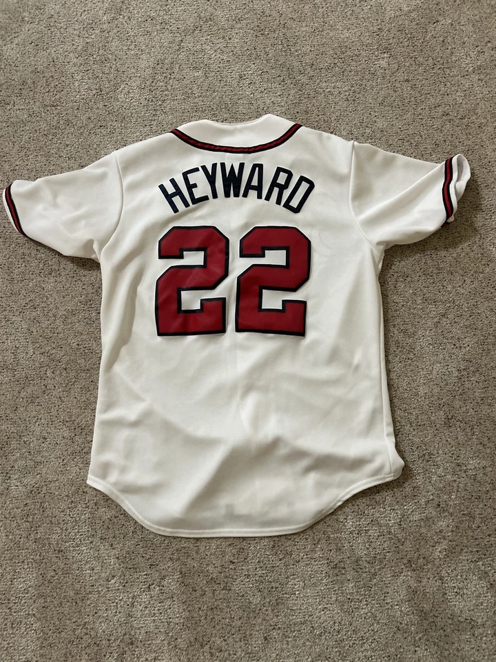 White Braves Jersey Heyward Size L - Image 2 of 2
