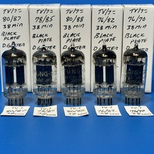 FIVE 1950s BLACK PLATE D GETTER TUNG SOL JTL 5687 TUBES OVER 100 