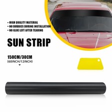 Windshield Sun Banner Strip Visor Film Premium Decal Matte Vinyl Black 60"x12"