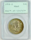 1958-D 50c Franklin Silver Half Dollar PCGS MS65 Generation 1.2 Rattler C4679