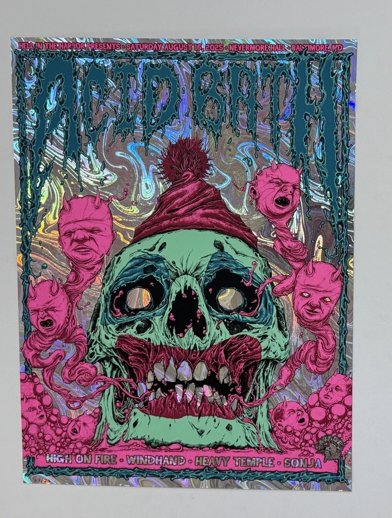 Acid Bath Poster Baltimore MD 2025 Silkscreen #'d Swirl FOIL Low
