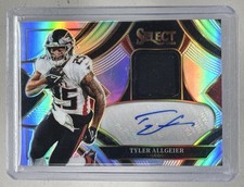 Tyler Allgeier 2025 Panini Select Silver Prizm Signature Patch Auto /249