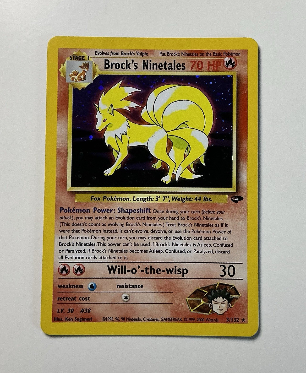 Brock's Ninetales (LP+) 3/132 Gym Challenge Unlimited Holo Rare Pokemon Card