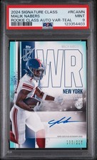 Topps 2024 Signature Class Malik Nabers Auto Teal #RCA-MN /225 PSA 9 Giants