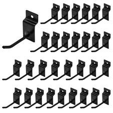 Yauhar 30Pcs 2 Inch Black Slatwall Panel Hooks, Heavy Duty Slat Wall Hanging ...