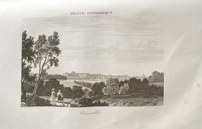 Picturesque France Engraving 1835 View Of Versailles City Restored Era 1 Page