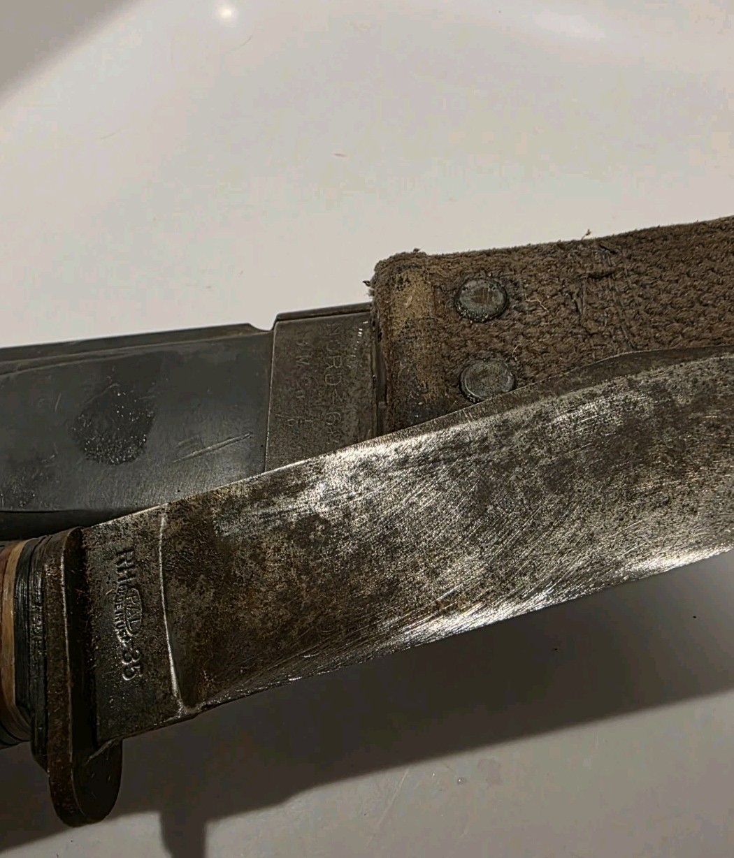 Vintage US Navy U.S.N. Mark 1 PAL RH35 Fighting Knife With Sheath