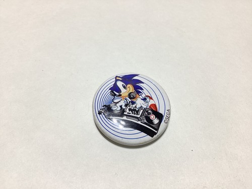 rare Sega DJ SONIC THE HEDGEHOG pin button badge 1990s vintage Segasonic promo - Picture 1 of 8