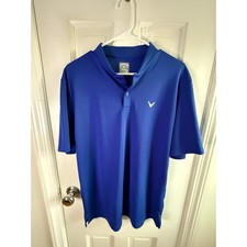 Callaway Opti-Dri Golf Polo Shirt Mens Blue Short Sleeve Performance Logo EUC