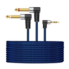 1/8" TRS to Dual 1/4" TS Mono Stereo 6FT Y-Cable Splitter Cord for Smartphone...