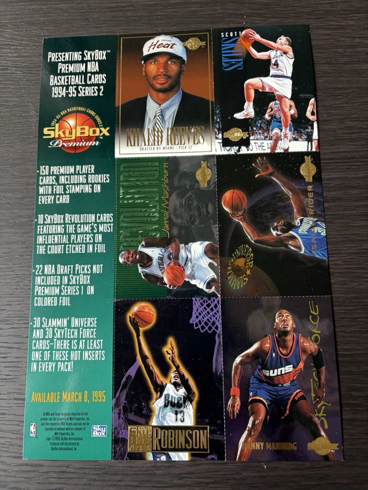 Skybox Premium 1994-95 hoja de 6 tarjetas sin cortar promoción Foto 2 de 4