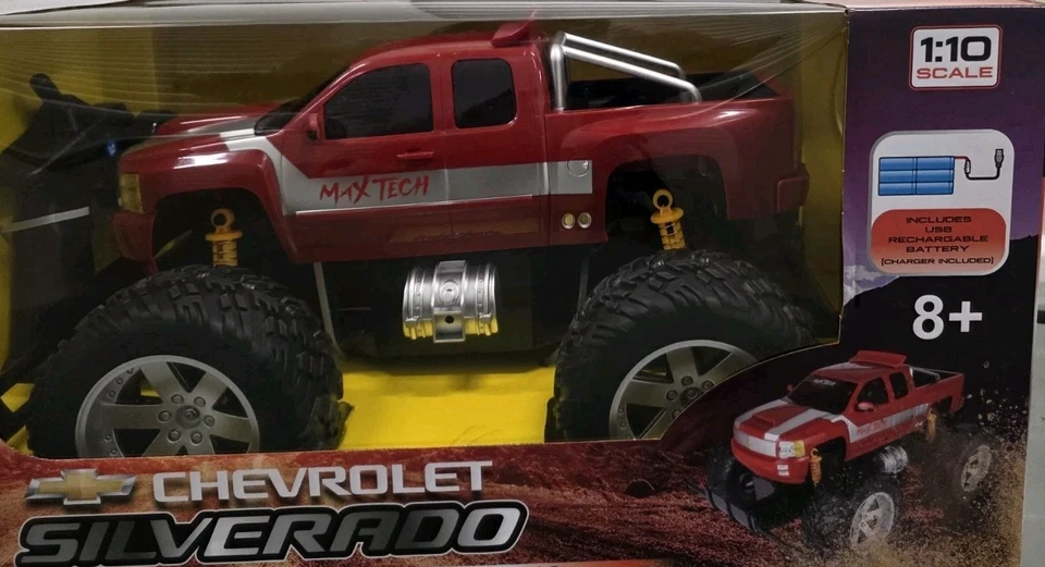 BRAHA GM Chevrolet Silverado Maxtech Red Truck Scale 1:10 Remote Control R/C NEW - Image 2 of 4