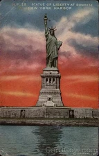 Statue of Liberty at Sunrise,New York Harbor,NY Hht Co. Antique Vintage Postcard