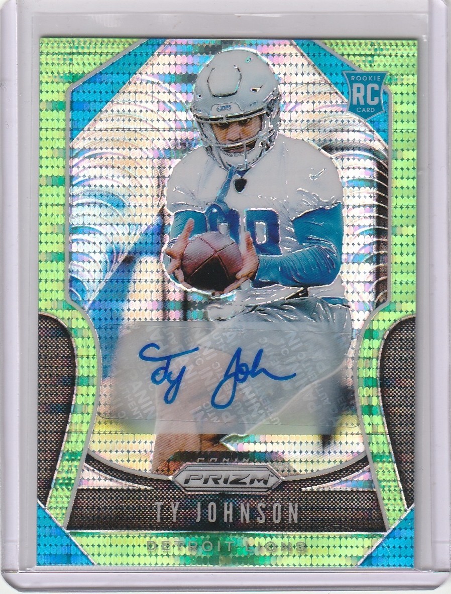 Ty Johnson Panini Prizm #399 Autograph-Neon Green Pulsar